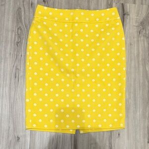 Ann Taylor Yellow Polka Dot Pencil Skirt